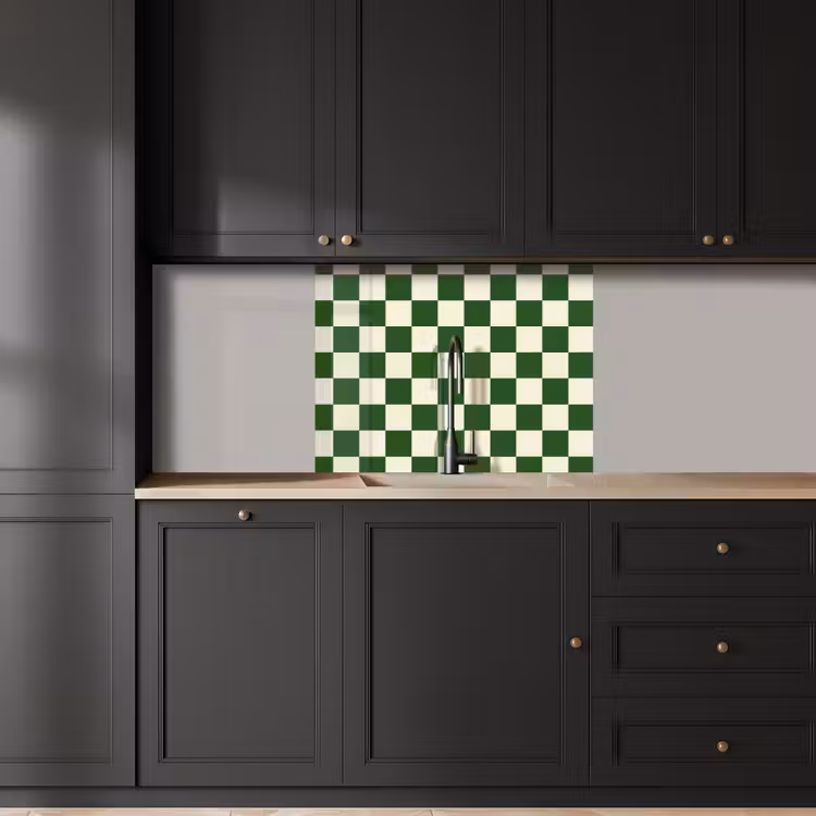 Revestimiento cocina - Tablero de ajedrez - Patrón - Verde — 5