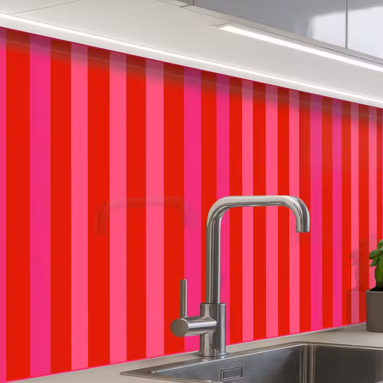 Revestimiento cocina - Vertical - Rayas - Rosa — 1