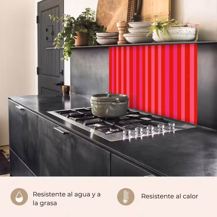 Revestimiento cocina - Vertical - Rayas - Rosa — 4