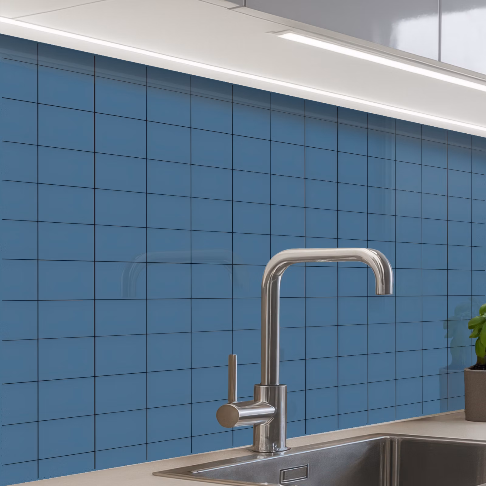 Revestimiento cocina - Diamantes - Geométrico - Azul — 1