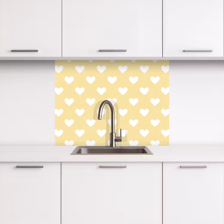 Revestimiento cocina - Corazones - Patrón - Amarillo — 3