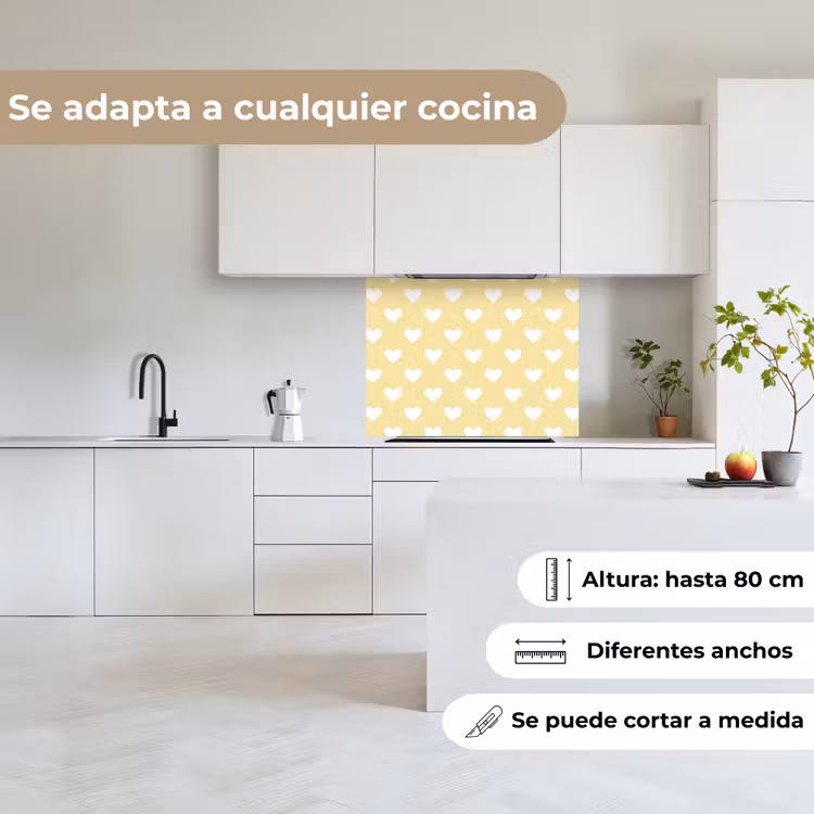 Revestimiento cocina - Corazones - Patrón - Amarillo — 6