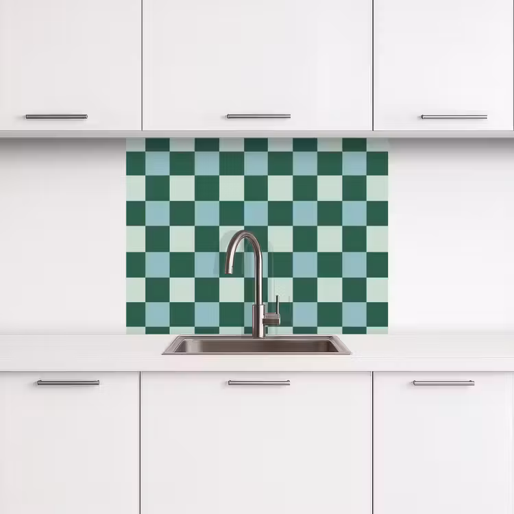 Revestimiento cocina - Tablero de ajedrez - Clásico - Verde — 3