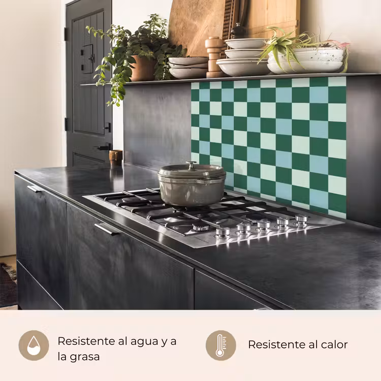 Revestimiento cocina - Tablero de ajedrez - Clásico - Verde — 4