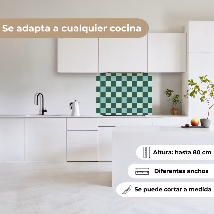 Revestimiento cocina - Tablero de ajedrez - Clásico - Verde — 6