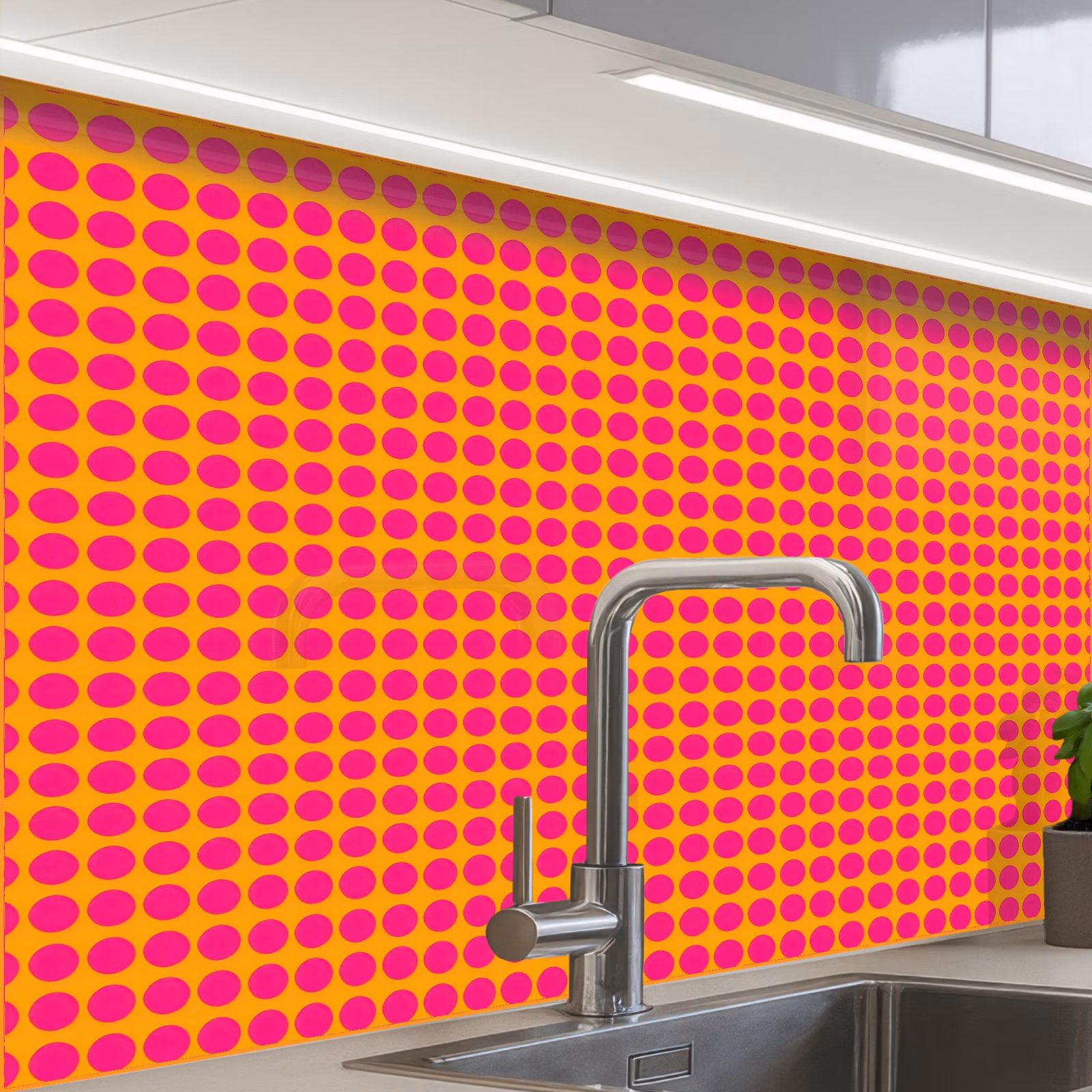 Revestimiento cocina - Lunares - Estampado - Naranja — 1