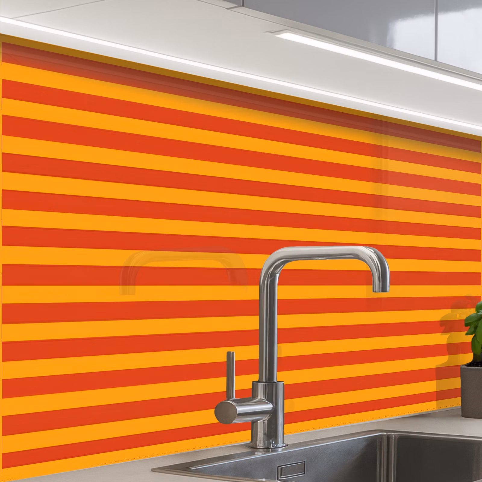 Revestimiento cocina - Rayas - Estampado - Naranja — 1