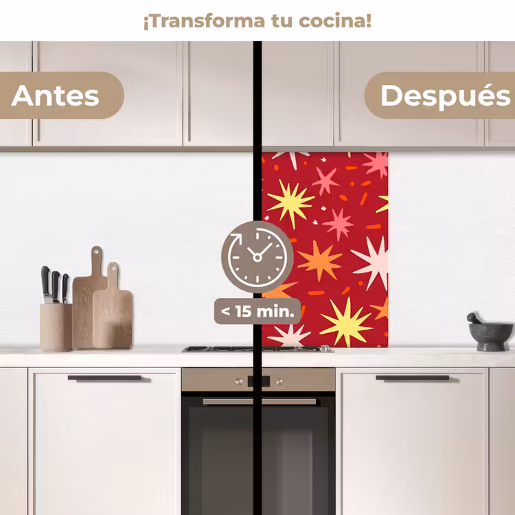 Revestimiento cocina - Estrellas - Juguetón - Rojo — 2
