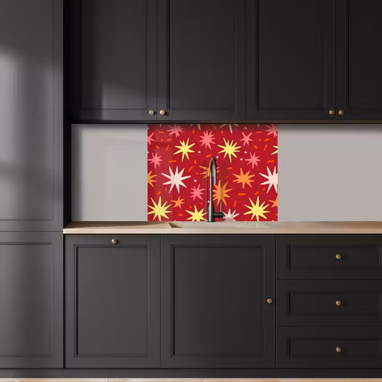 Revestimiento cocina - Estrellas - Juguetón - Rojo — 5
