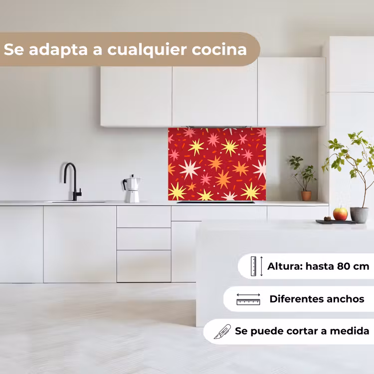 Revestimiento cocina - Estrellas - Juguetón - Rojo — 6