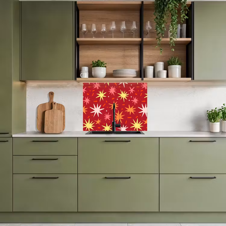 Revestimiento cocina - Estrellas - Juguetón - Rojo — 7