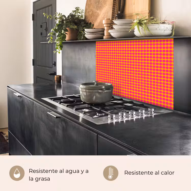 Revestimiento cocina - Lunares - Estampado - Naranja — 4