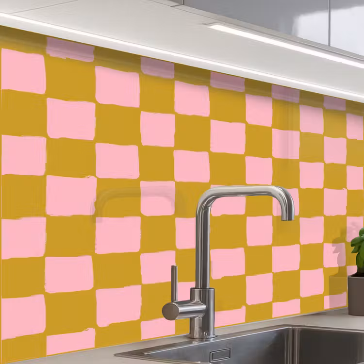 Revestimiento cocina - Patrón - Cuadrado - Rosa — 1