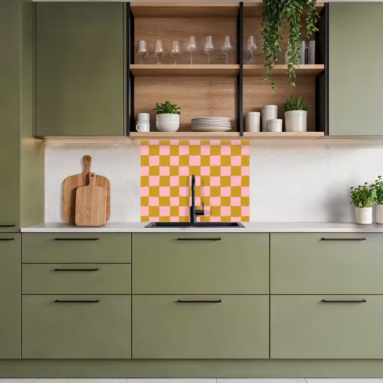Revestimiento cocina - Patrón - Cuadrado - Rosa — 7