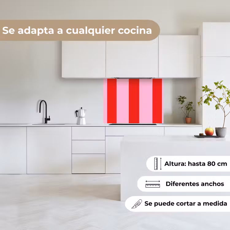 Revestimiento cocina - Rayas - Clásico - Rosa — 6