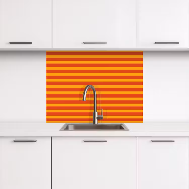 Revestimiento cocina - Rayas - Estampado - Naranja — 3
