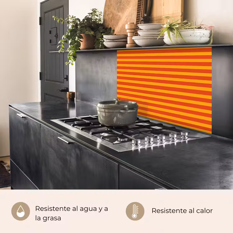 Revestimiento cocina - Rayas - Estampado - Naranja — 4