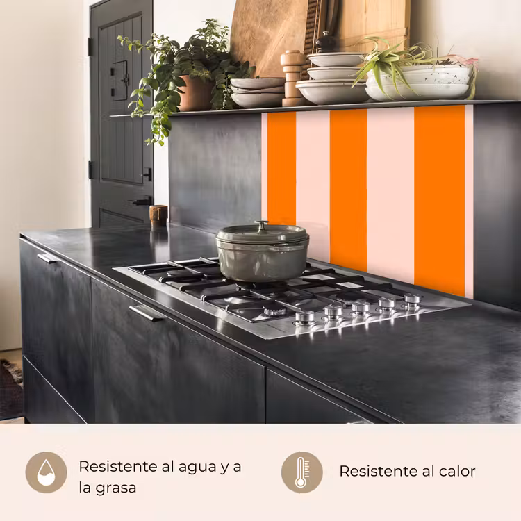 Revestimiento cocina - Rayas - Moderno - Naranja — 4