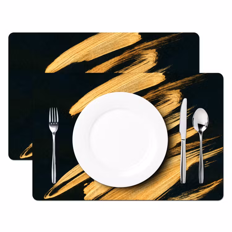 Salvamanteles - Trazos dorados: Pincel y Elegancia — 2