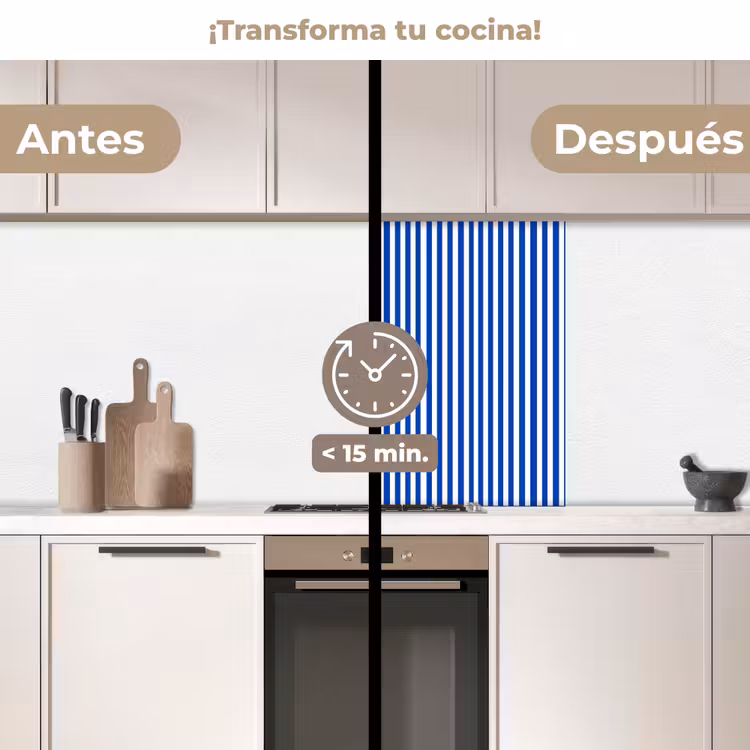 Revestimiento cocina - Clásico - Rayas - Azul — 2