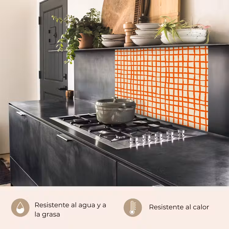Revestimiento cocina - Patrón - Líneas - Naranja — 4