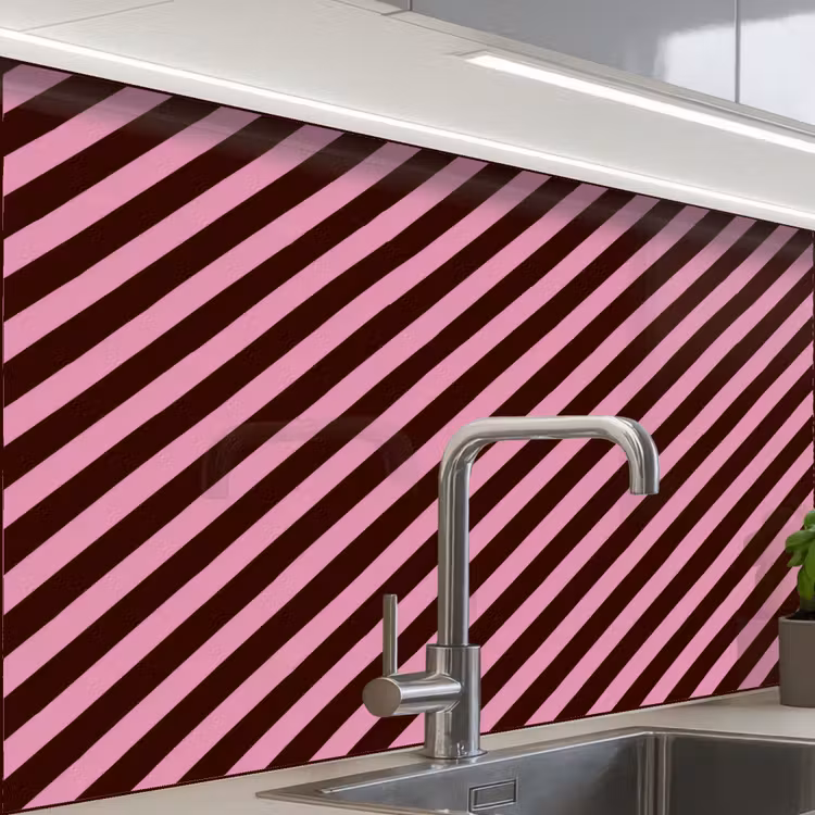 Revestimiento cocina - Rayas - Rosa - Marrón — 1