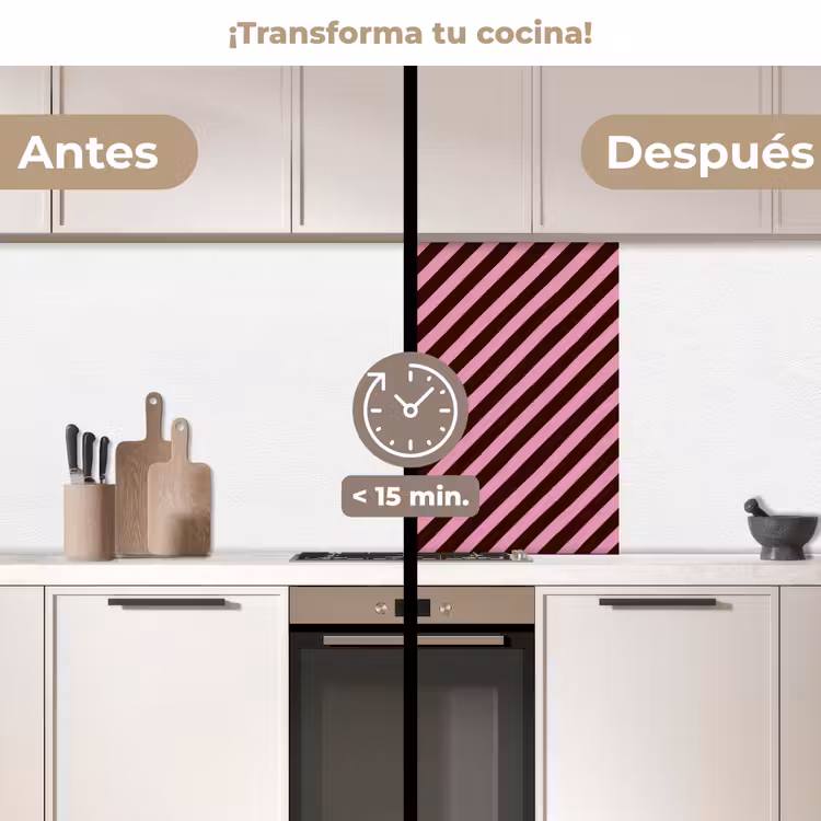 Revestimiento cocina - Rayas - Rosa - Marrón — 2