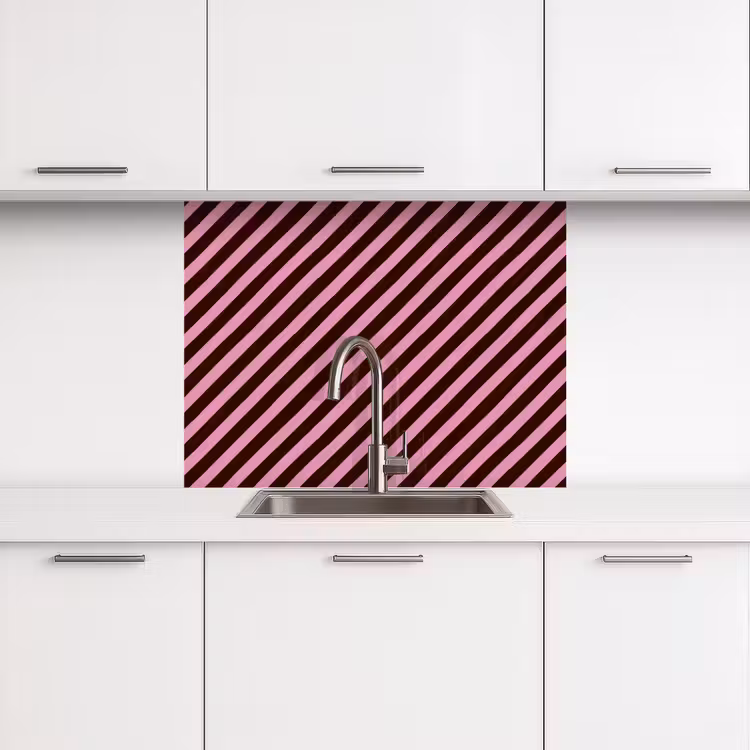 Revestimiento cocina - Rayas - Rosa - Marrón — 3