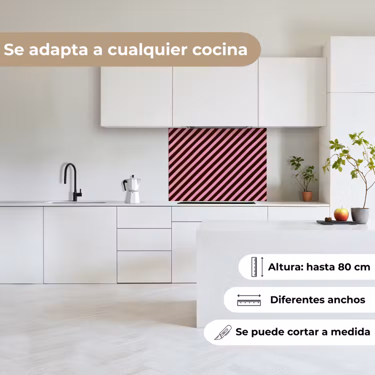 Revestimiento cocina - Rayas - Rosa - Marrón — 6