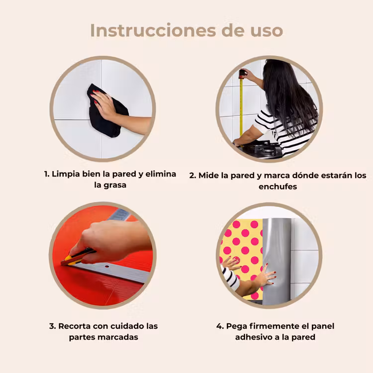 Revestimiento cocina - Rosa - Lunares - Amarillo — 8