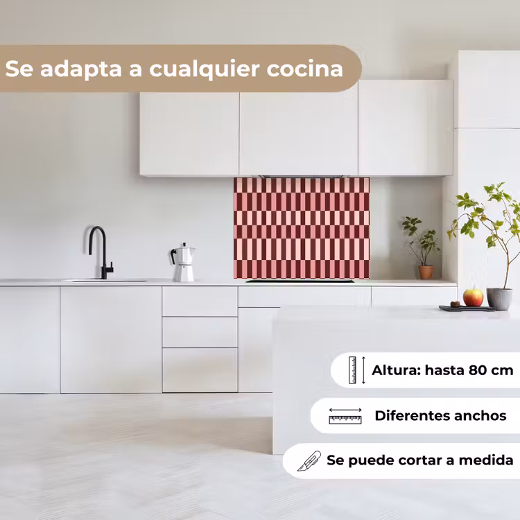 Revestimiento cocina - Rosa - Rojo - Cubos — 6