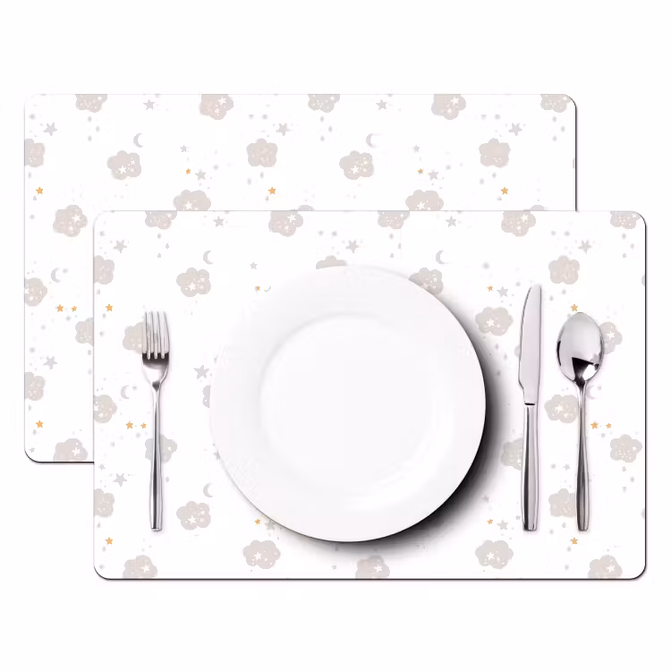 Salvamanteles - Estrellas - Nubes - Niño - Blanco - Pastel — 2