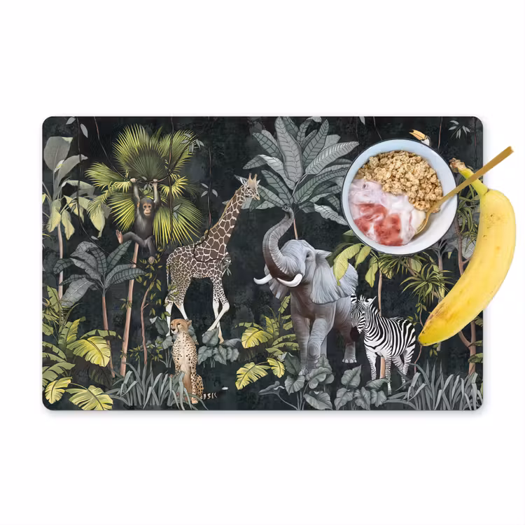 Salvamanteles - Jungla - Animales - Blanco - Naturaleza - Niño — 1