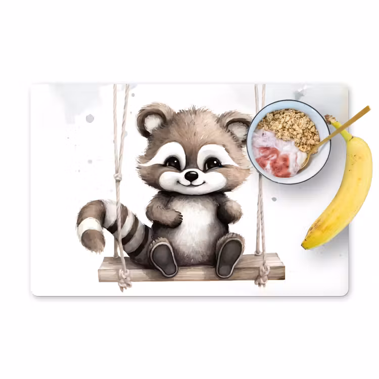 Salvamanteles - Mapache - Animal - Niños - Habitación de bebé - Guardería — 1