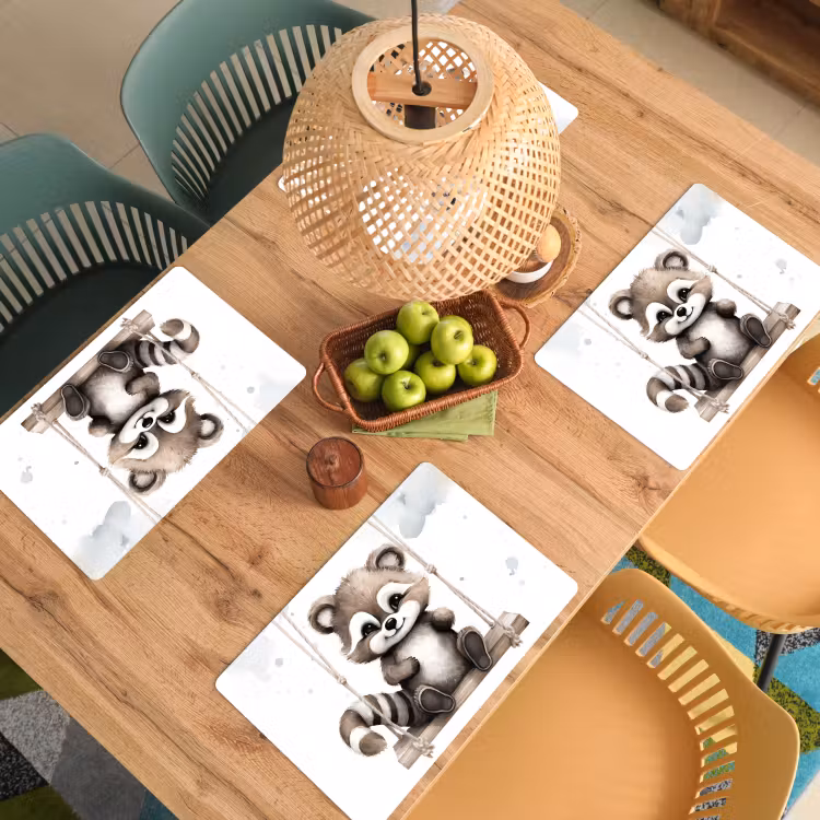 Salvamanteles - Mapache - Animal - Niños - Habitación de bebé - Guardería — 3