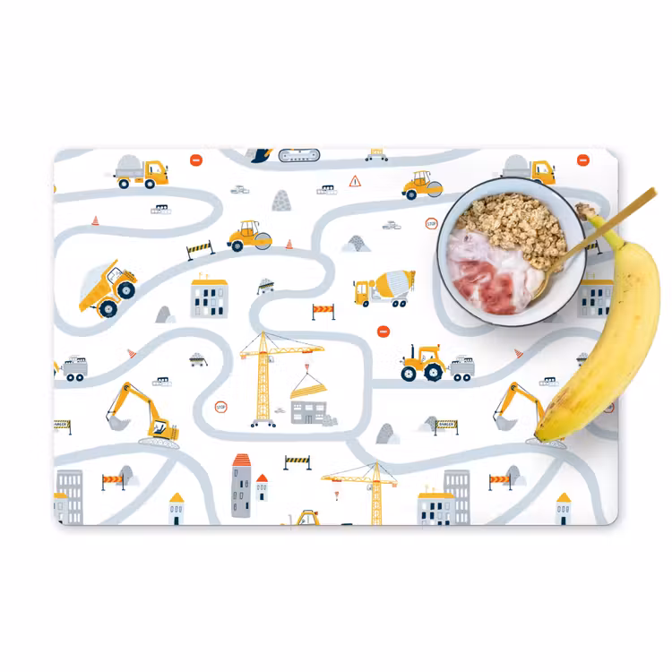 Salvamanteles - Niños - Obra - Grúa - Tractor - Patrones — 1