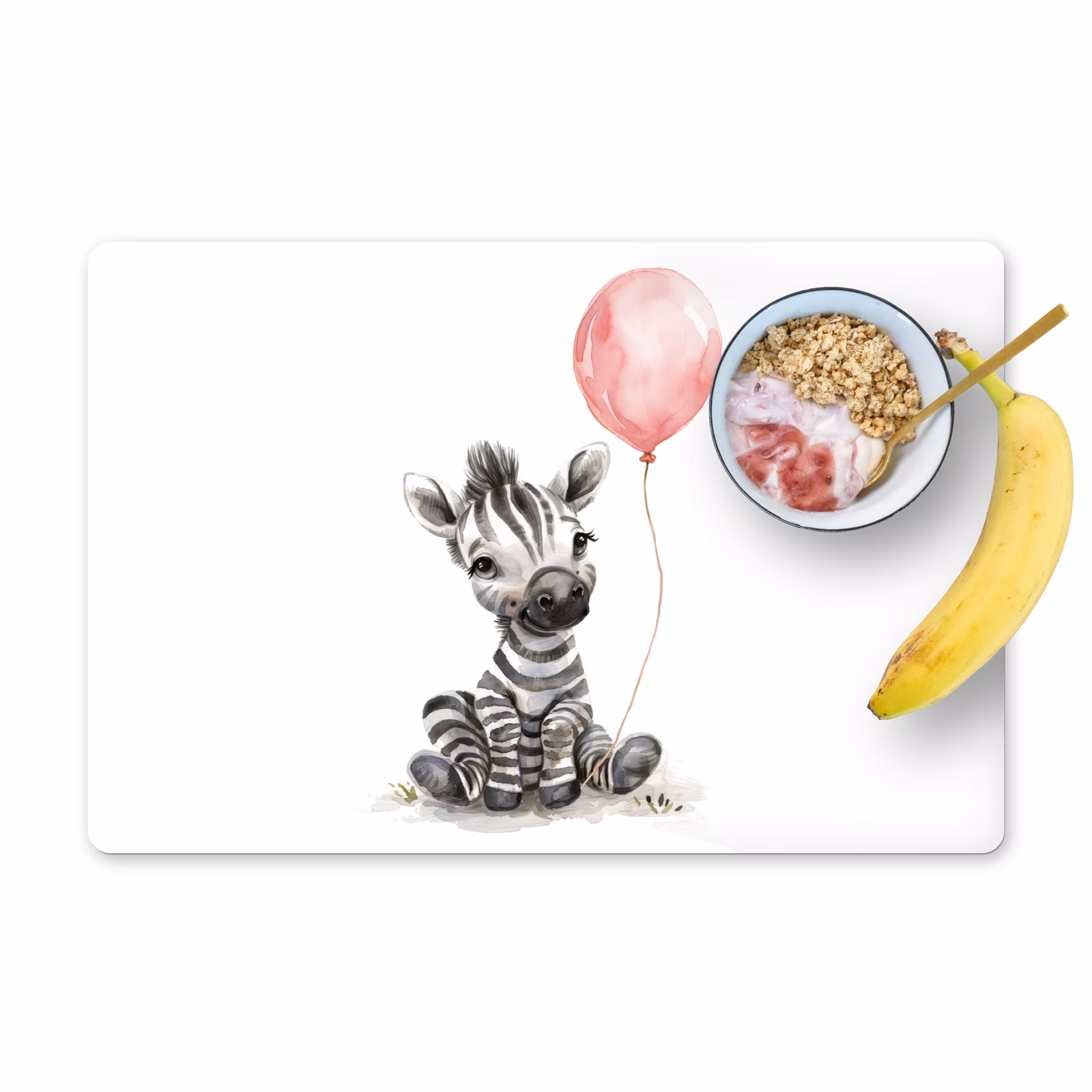 Salvamanteles - Cebra - Bebé - Animales - Globo rosa — 1