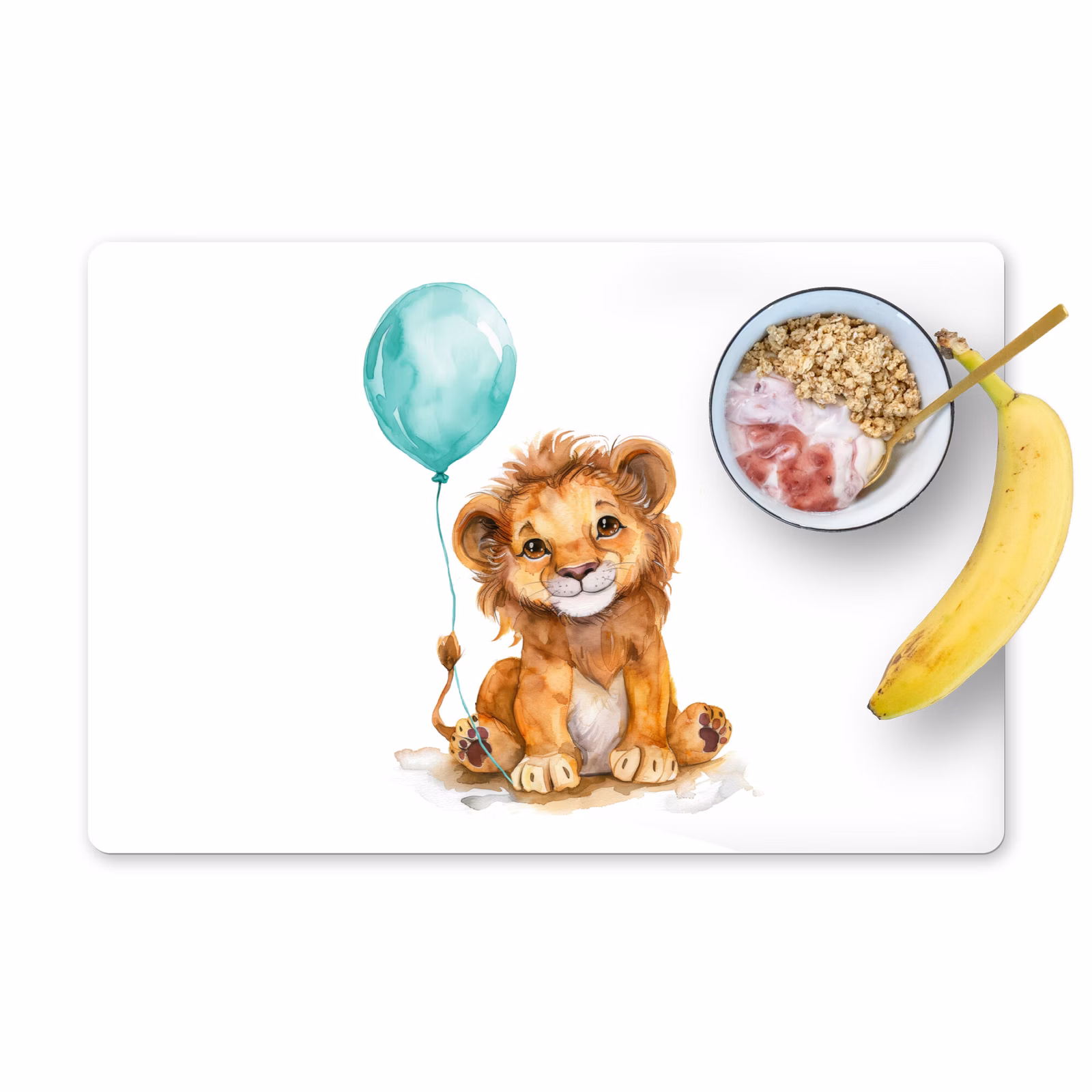 Salvamanteles - León - Bebé animal - Globo azul — 1