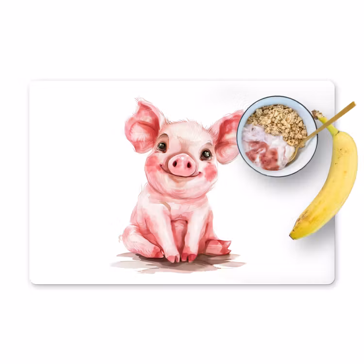 Salvamanteles - Cerdo - Rosa - Animal bebé - Animales de granja — 1