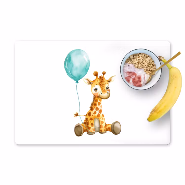 Salvamanteles - Jirafa - Bebé - Animales - Globo azul — 1
