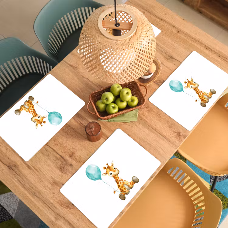 Salvamanteles - Jirafa - Bebé - Animales - Globo azul — 3