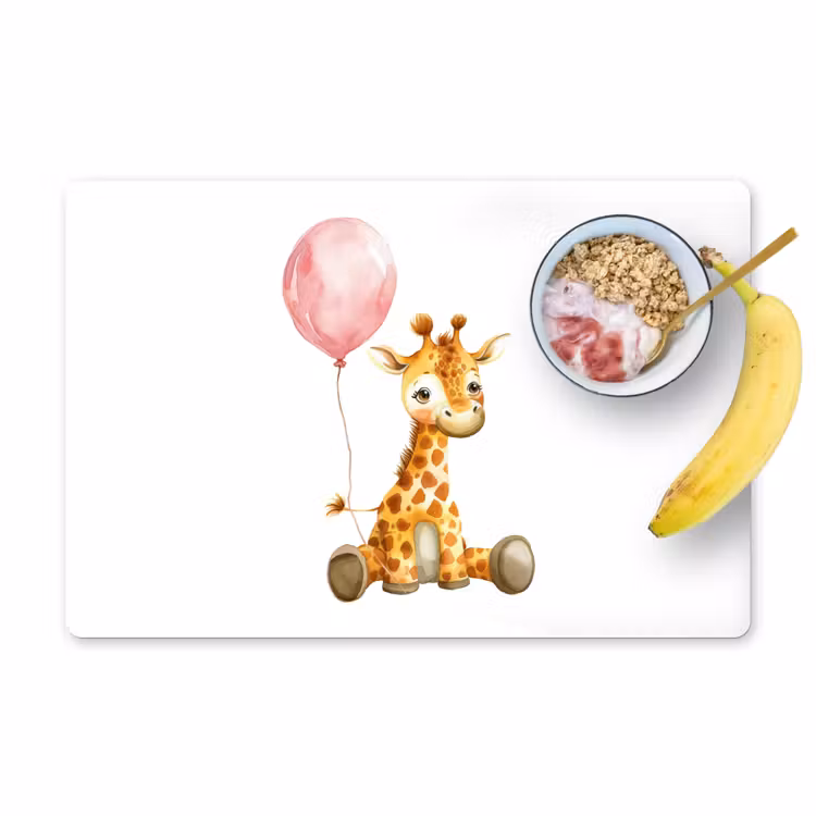 Salvamanteles - Jirafa - Bebé - Animales - Globo rosa — 1