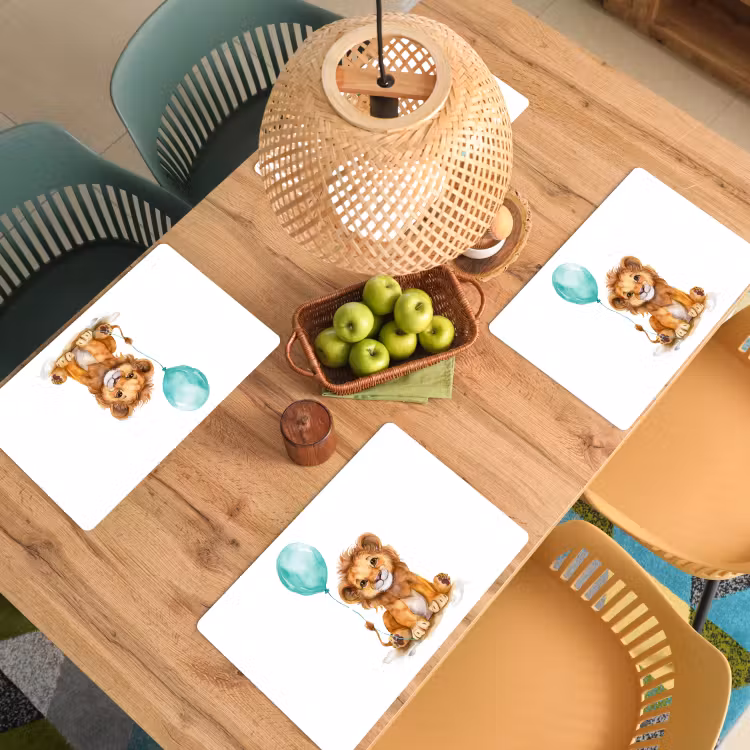 Salvamanteles - León - Bebé animal - Globo azul — 3