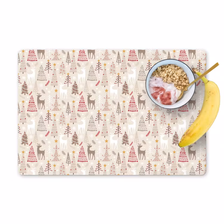 Salvamanteles - Árbol de Navidad - Reno - Beige - Patrones - Navidad — 1
