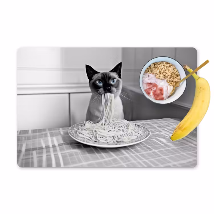 Salvamanteles - Gato - Siamés - Blanco y negro - Lindo - Animales — 1