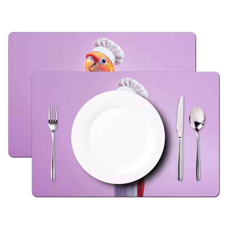 Vinilo para manteles individuales - Loro - Gorro de cocinero - Columna - Ave — 2