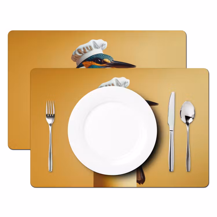 Vinilo para manteles individuales - Martín pescador - Columna - Gorro de cocinero - Ave — 2