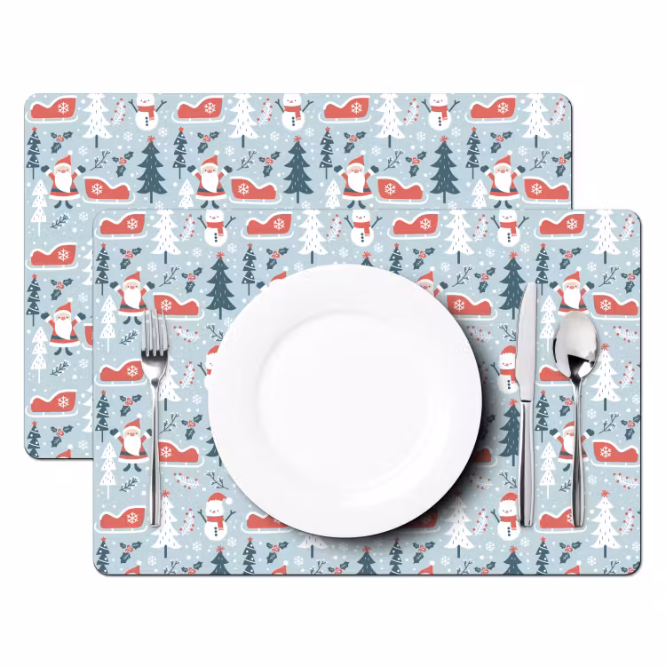 Salvamanteles - Navidad - Muñeco de nieve - Invierno - Árboles de Navidad - Fiesta — 2