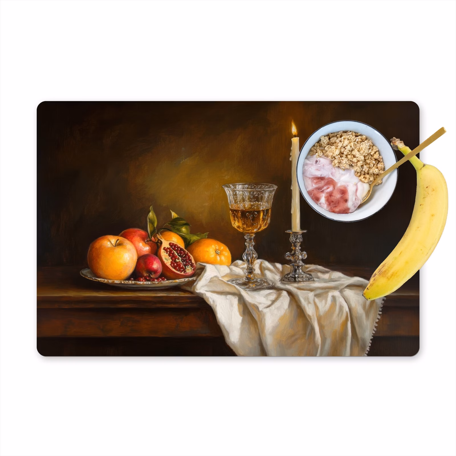 Salvamanteles - Fruta - Bodegón - Vino - Vela — 1