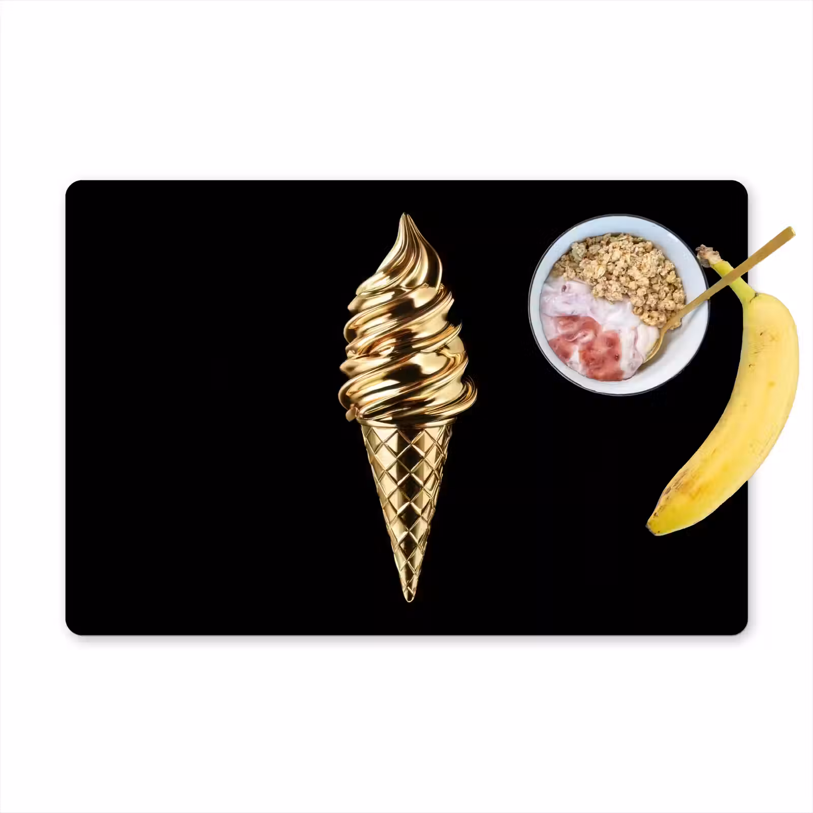 Salvamanteles - Helado - Oro - Negro - Alimentos — 1